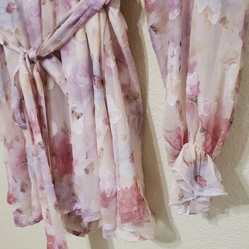 Lena Floral Romper with Tie Front and Ruffle Details - Picture 5 of 16